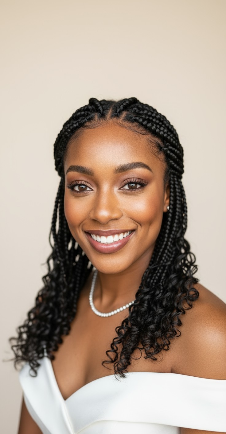 After Braids With Curls At The End